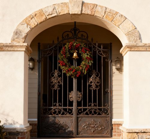 GIRCSS 10" Wreath Hanger for Front Door,Steel Over The Door Hanger Hook,Wreath Door Hanger,Black