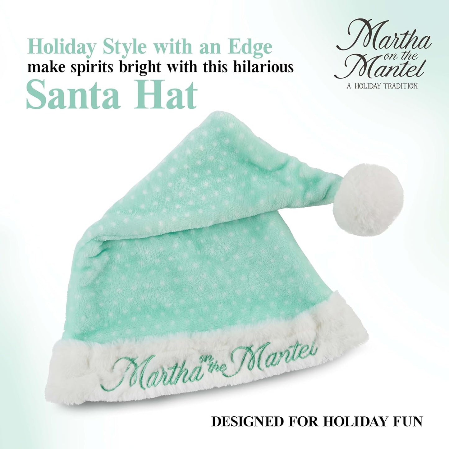 Martha Stewart Funny Santa Hat - Cool Christmas Hat for Adults | Holiday Xmas Costume Accessory