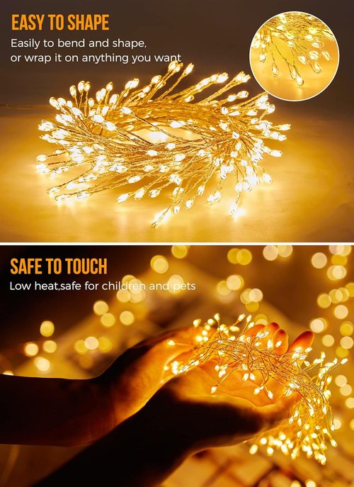 Brightown Fairy Lights - 10Ft 120 LED Battery Operated String Lights | Waterproof Silver Wire for Indoor/Outdoor Decor