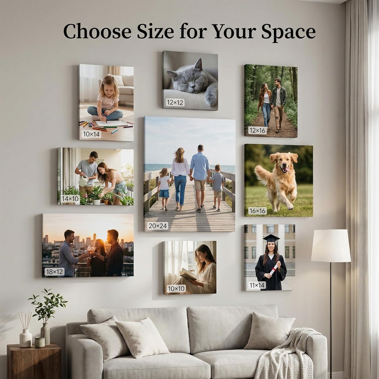 TWING Custom Canvas Prints - Personalized 22x28 Inch Wall Art | Upload Your Photos for Unique Home Decor