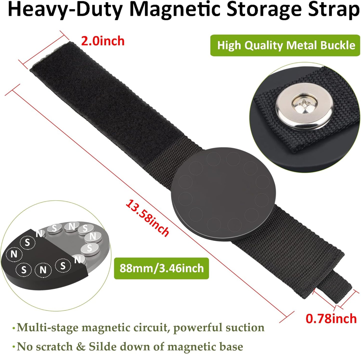 ULIBERMAGNET Heavy Duty Magnetic Hooks - Strong Storage Solution for Cords, Tools & More | 2 Pack, 3.46 Inch