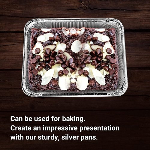 Full Size Aluminum Pans With Lids, 21x13 Large Disposable Roasting & Baking Deep Foil Pans - 10 Pack - Extra Heavy Duty Durable Chafing Trays for Restaurants, Steam Table, Buffets & Bakeware