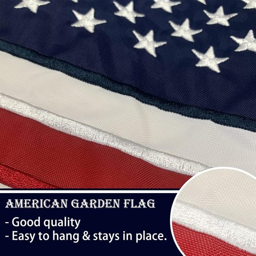 Bradford American Garden Flag - Double-Sided 12x18 Inch Heavy-Duty USA Flag for Outdoor Use