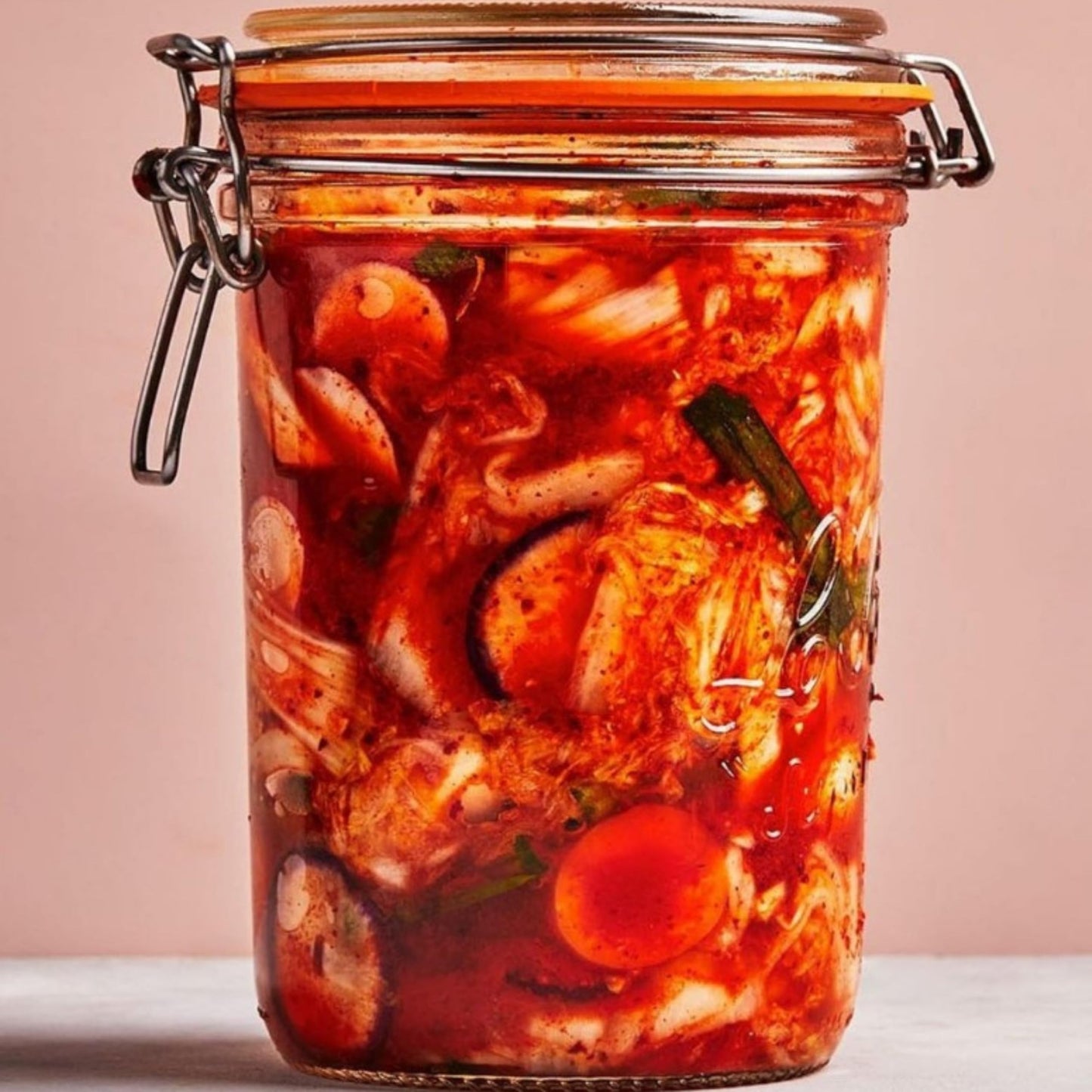 Le Parfait Super Terrine 1L (32oz) Zero Waste Eco-Friendly Glass Canning Jar, Airtight Rubber Seal & Wire Bail Lid, BPA-Free, Water Bath Safe for Food Storage & Preserving, Made in France