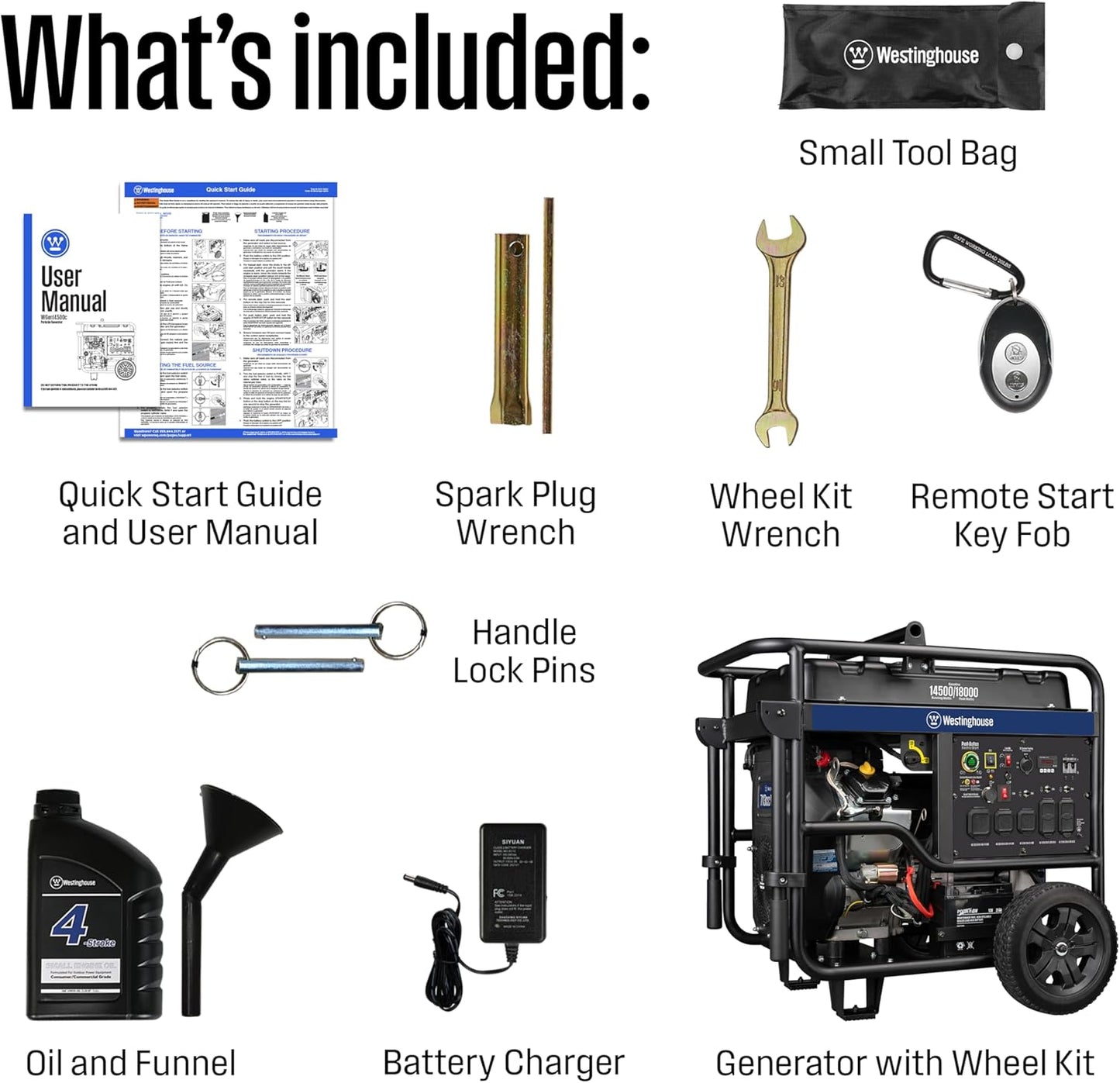Westinghouse 18000 Peak Watt Portable Generator - Remote Start, Transfer Switch Ready, Gas Powered