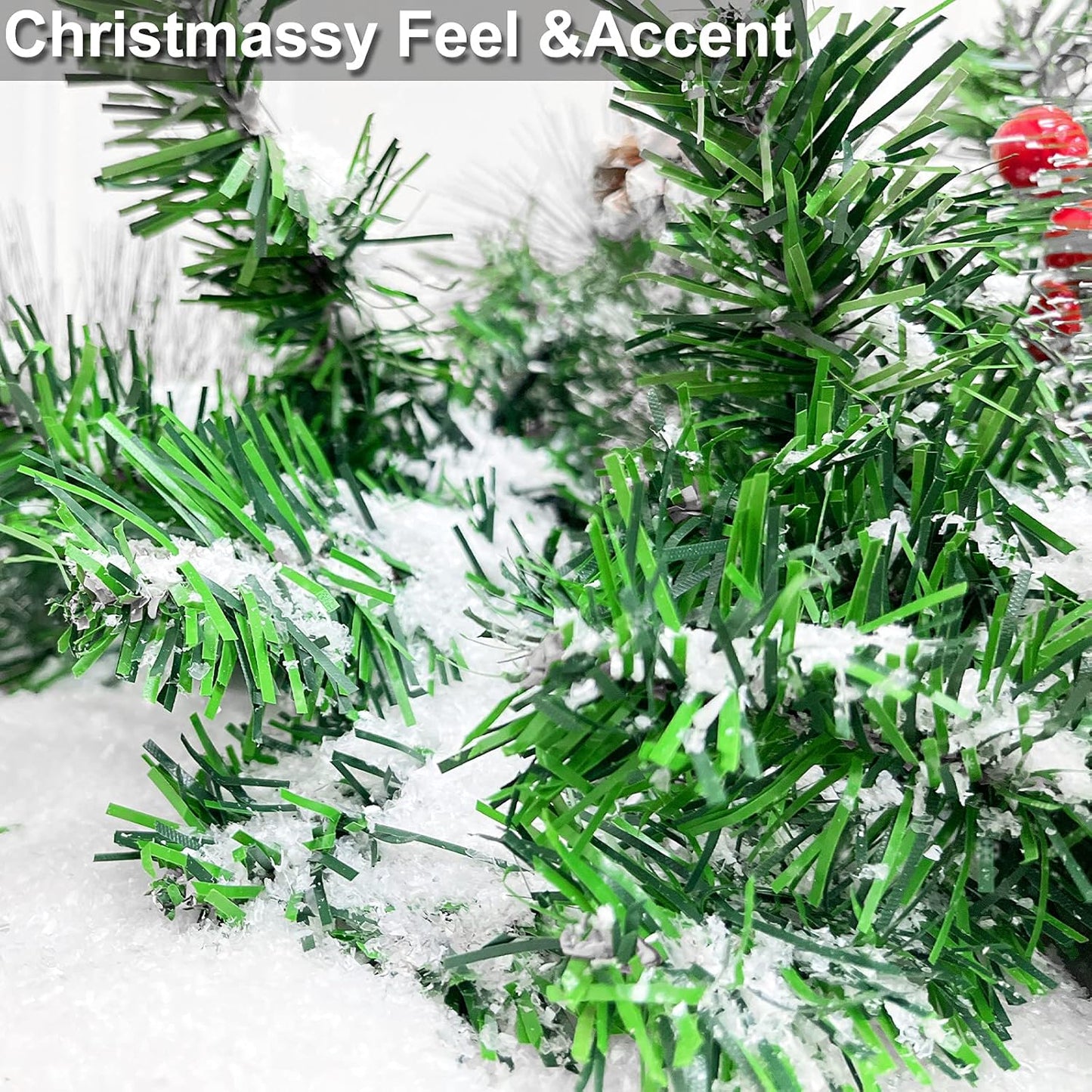 TURNMEON 30 Ounces Fake Snow Powder | Sparkling Artificial Snow for Christmas Decorations & Crafts
