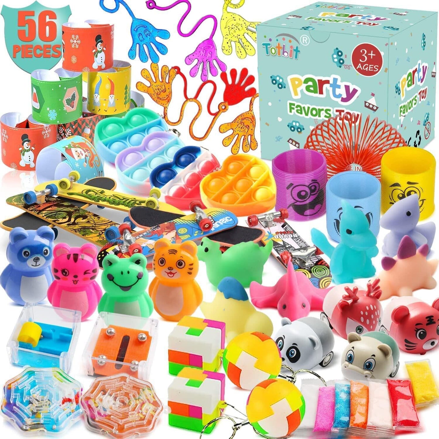 Totbit 56 Pcs Party Favors - Fun Treasure Chest Toys for Kids | Ideal for Birthdays & Classroom Prizes