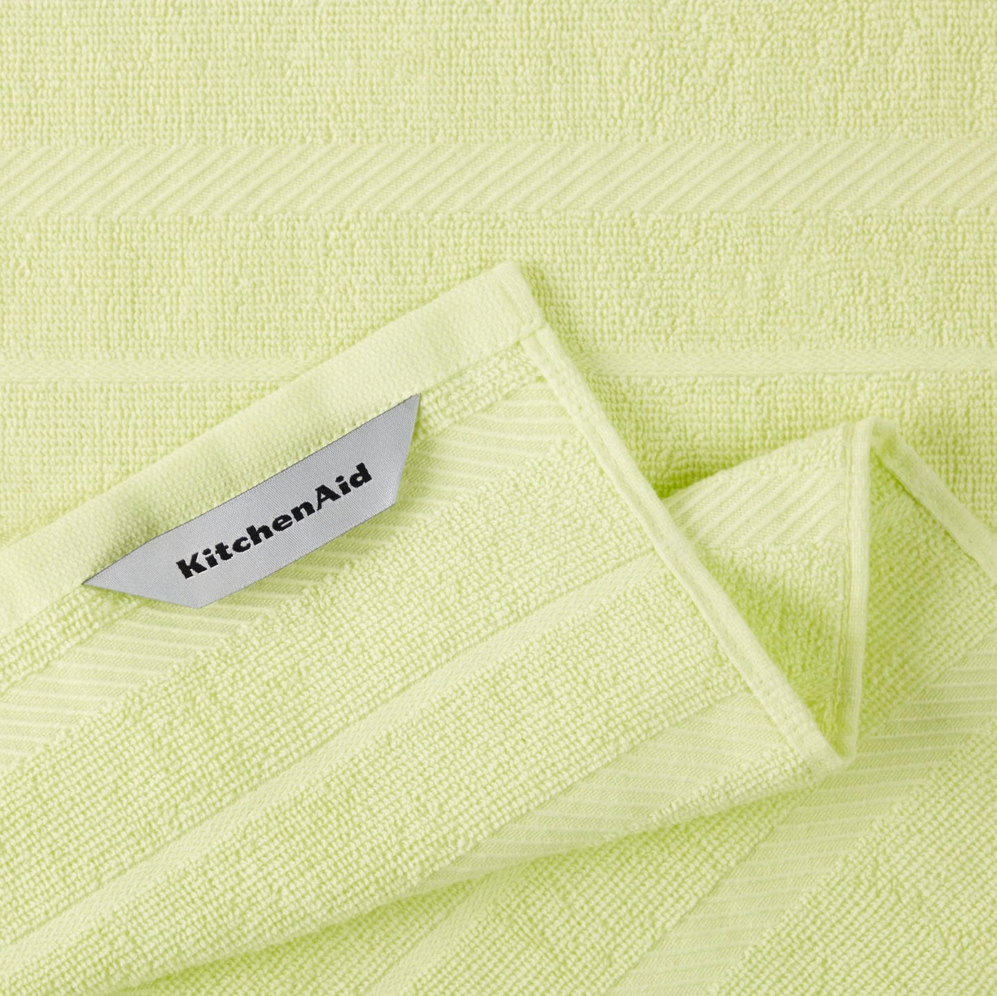 KitchenAid Albany Kitchen Towel 4-Pack Set, Kyoto Glow Yellow/White, 16"x26"