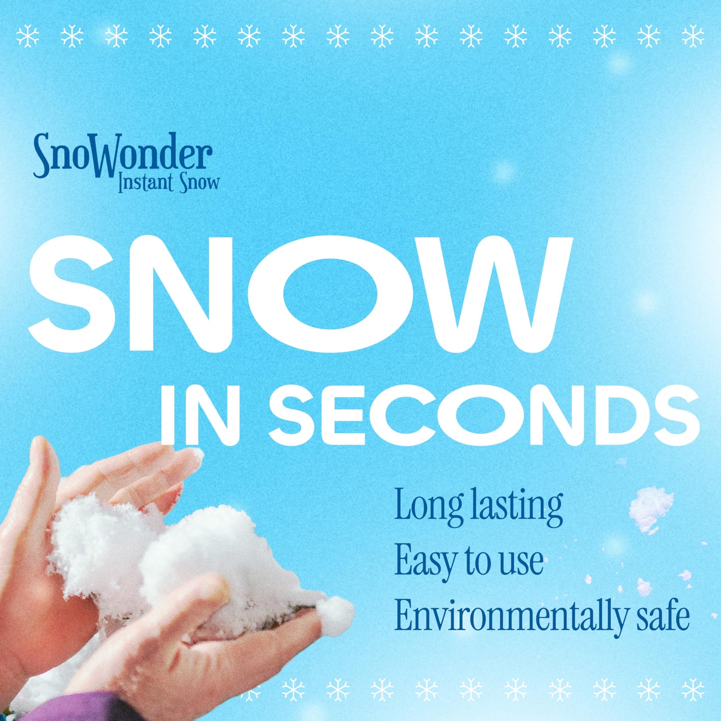 SNOWONDER Instant Snow Fake Artificial Snow, Also Great for Making Cloud Slime - Mix Makes 2 Gallons of Fake Snow