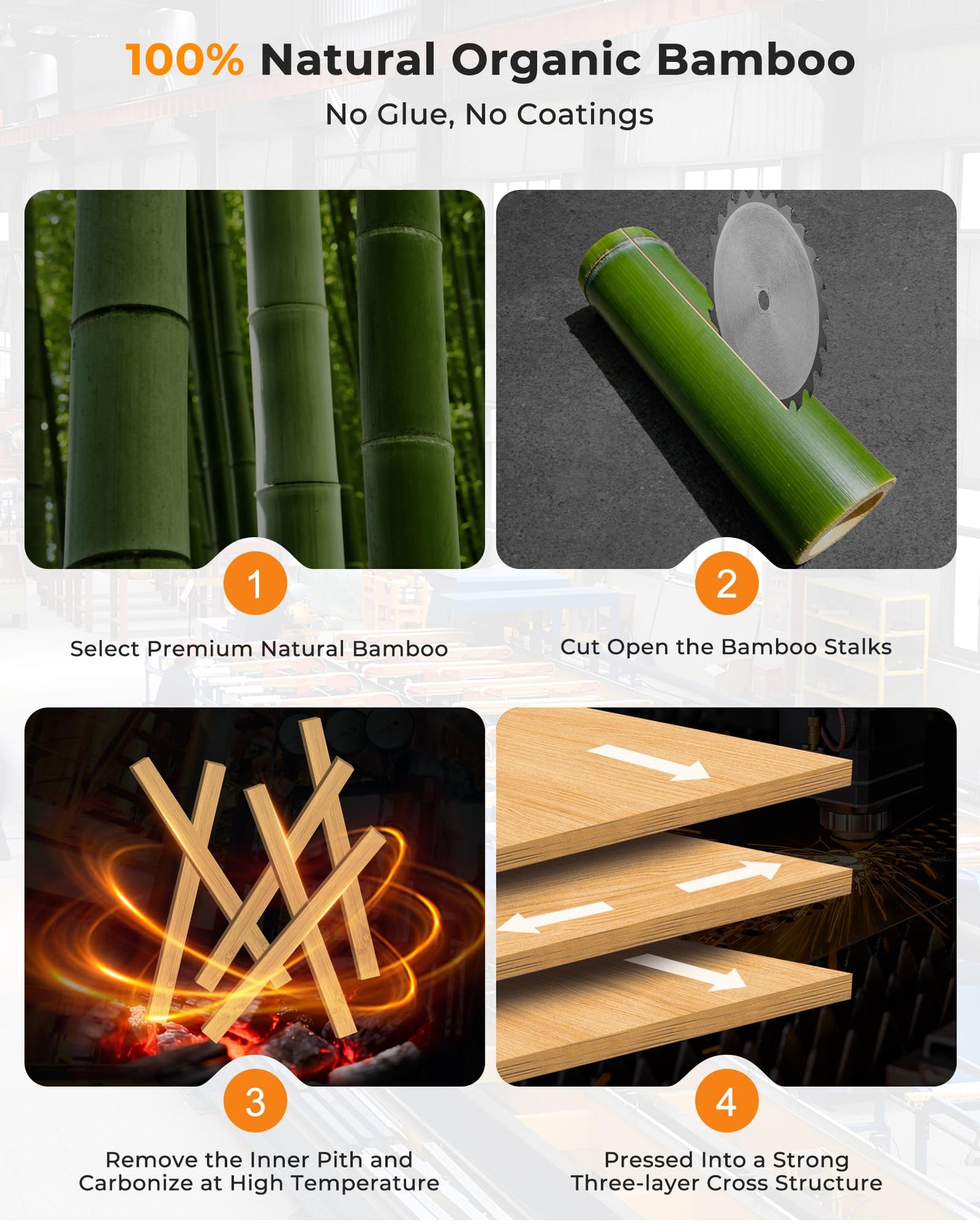Bamboo Cutting Board for Kitchen, Knife-Friendly Wooden Cutting Boards Set 3-Piece with Juice Groove, Durable Chopping Boards for Meat, Vegetables, Fruits, Cheese(Natural)