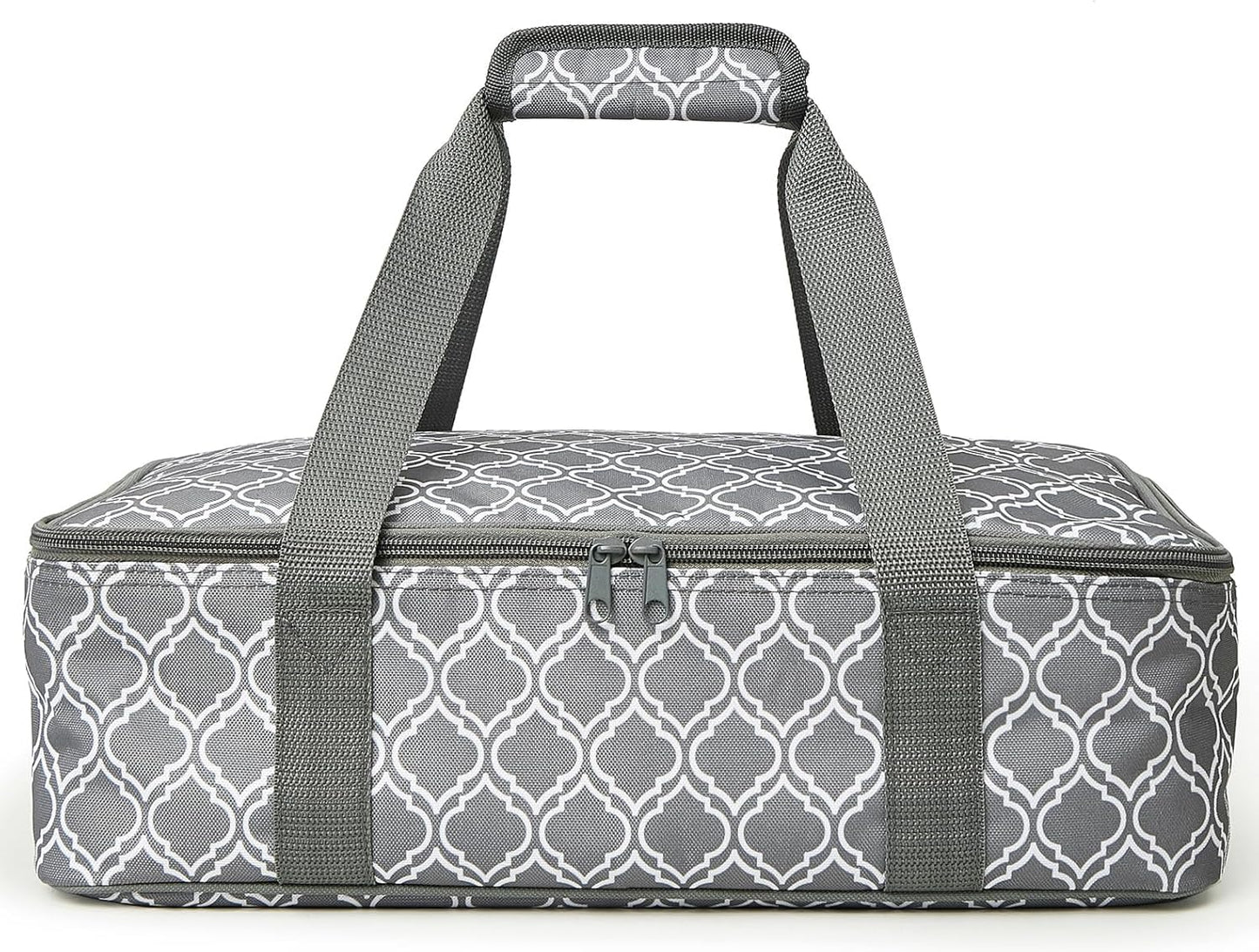 Skiennix Insulated Casserole Carrier Bag - Portable Food Transport Tote for 9x13" Dishes | Silver Gray