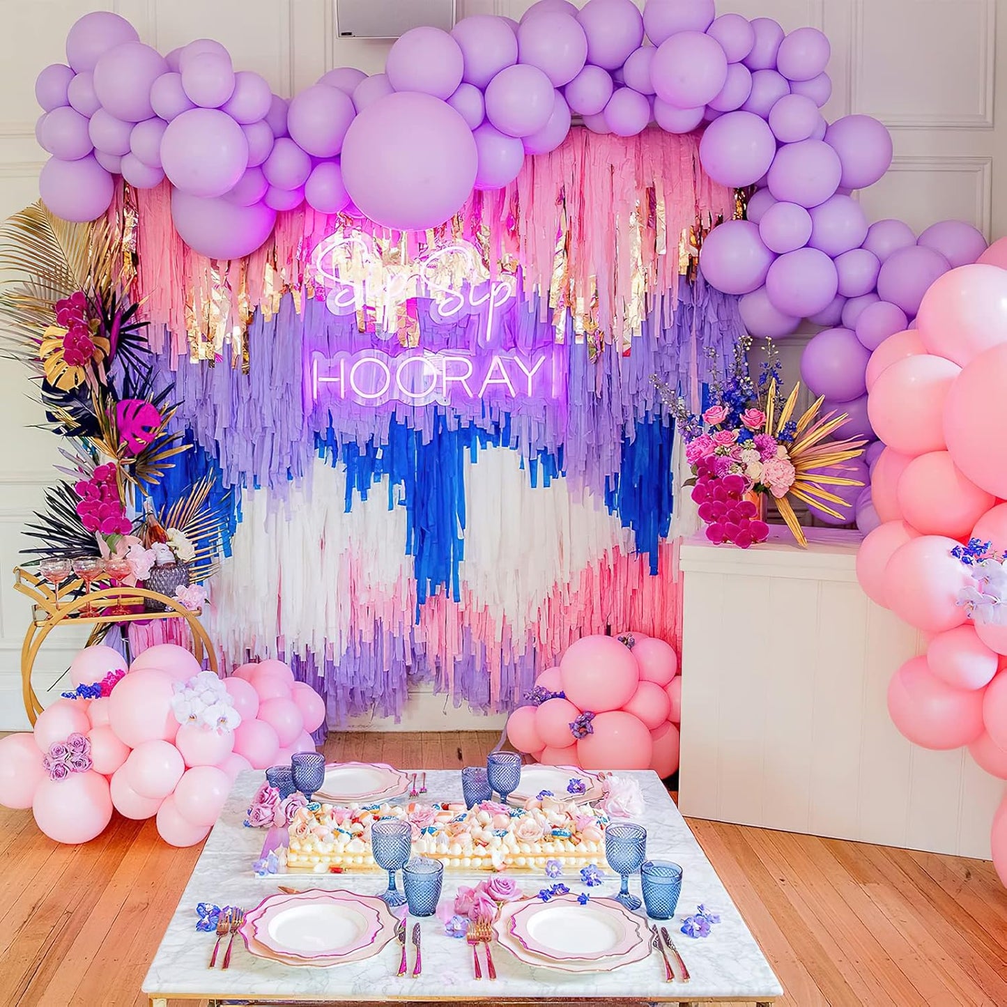 PartyWoo Crepe Paper Streamers - Light Purple 4 Rolls | 328ft for Party, Wedding, Birthday Decor
