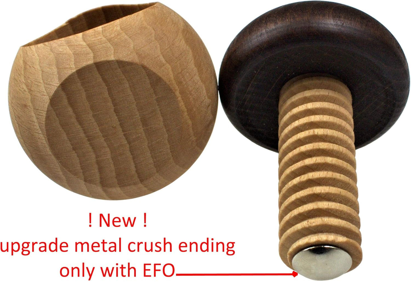 Wooden Nutcracker Tool with Easy Screw Mechanism - EFO Mushroom Design for Kitchen & Holiday Gifts