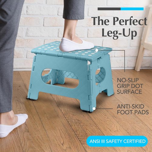 Handy Laundry Folding Step Stool - Lightweight & Sturdy for Adults and Kids - Easy One-Flip Design (Teal | 2-Pack)