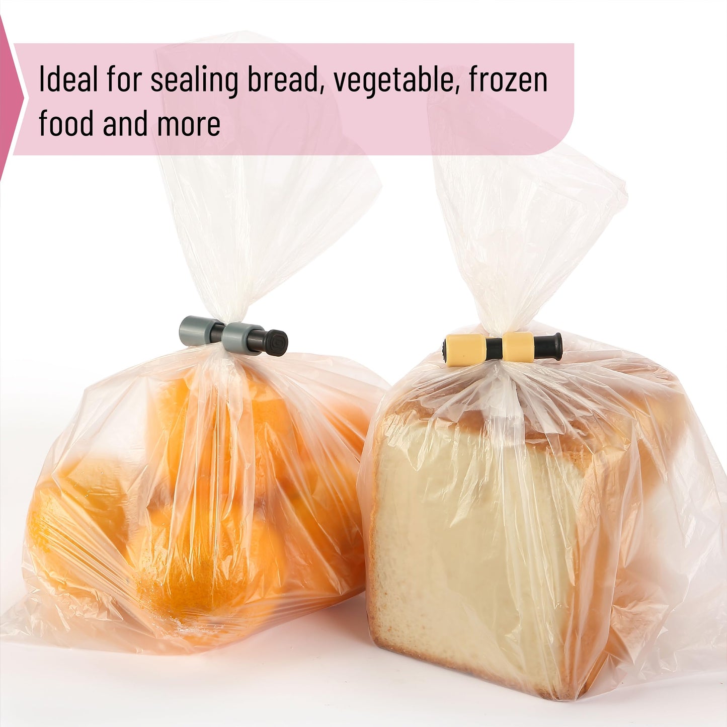 Mr. Pen- Squeeze and Lock Bread Bag Clips, 2.4 Inch, 8 Pack, Multicolor Squeeze Lock Clips, Reusable Bag Closures for Bread, Snacks, Coffee, Food Storage, Fits Thick and Thin Bags