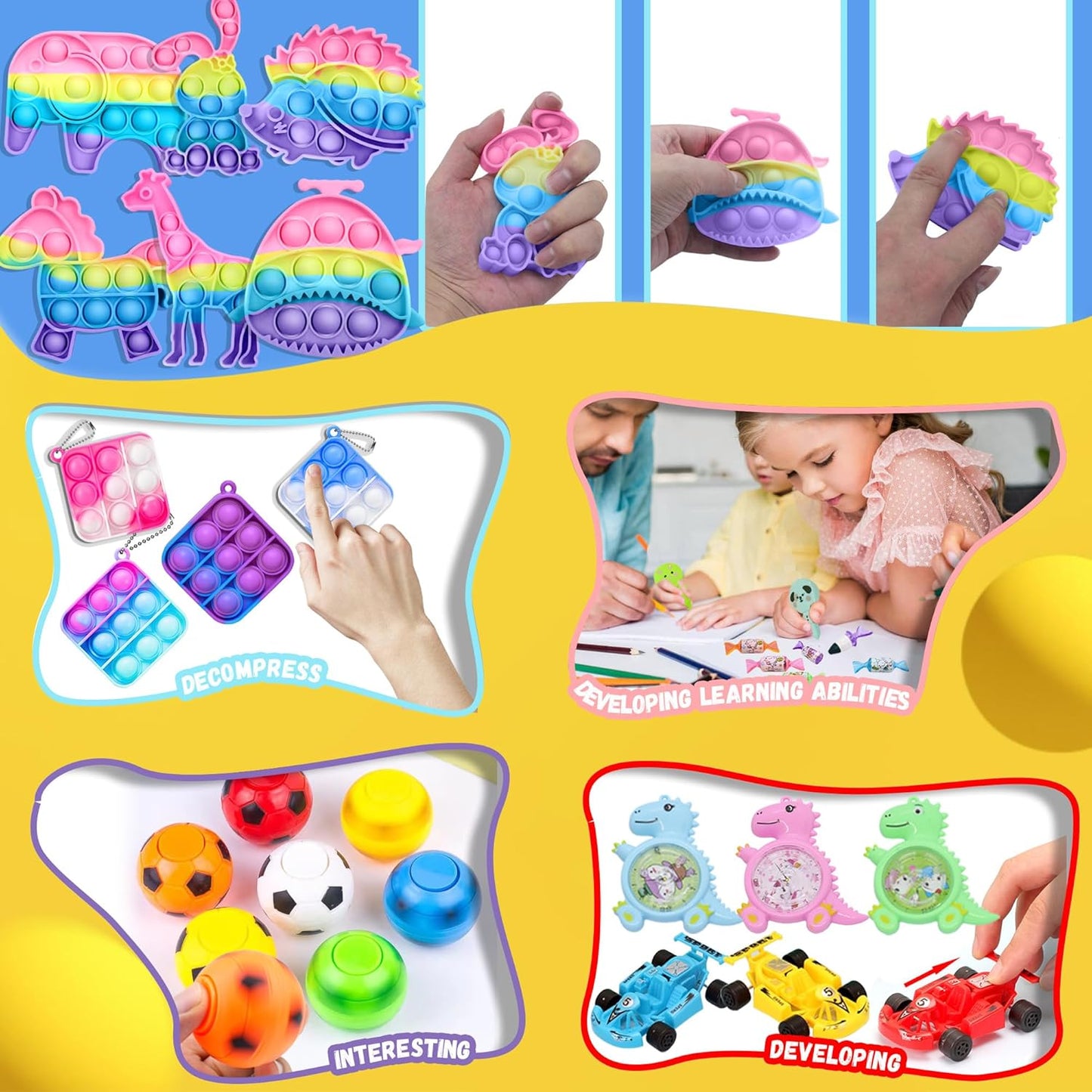 Skiennix Fidget Toys Pack - 1000+ PCS Party Favors for Kids | Perfect Christmas Stocking Stuffers & Birthday Gifts