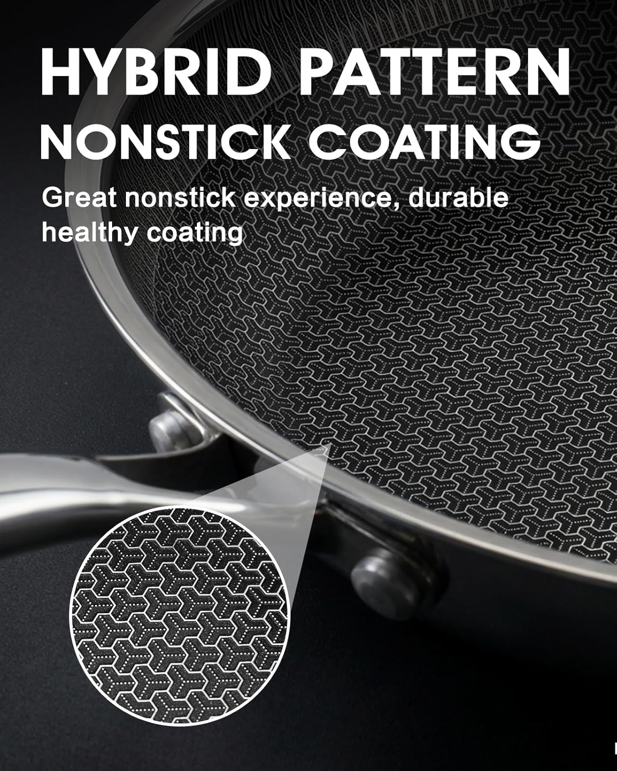 Skiennix 8-Inch Non-Stick Frying Pan | Hybrid Tri-Ply Stainless Steel with Ceramic Coating, PFOA-Free, Dishwasher & Oven Safe