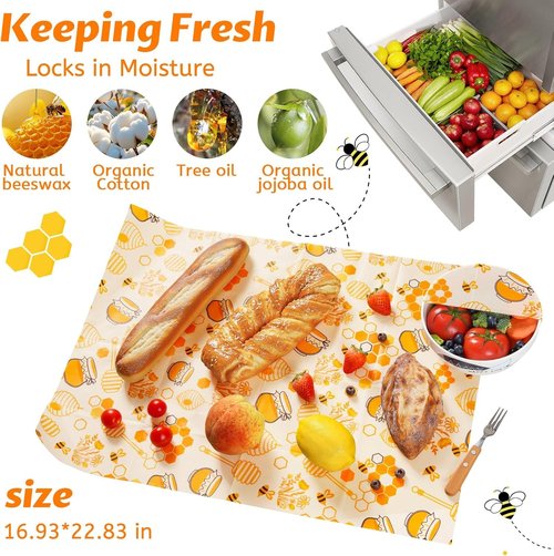 Beeswax Wraps - Eco-Friendly Reusable Bread Bag & Sandwich Wrap | Organic Sustainable Food Storage