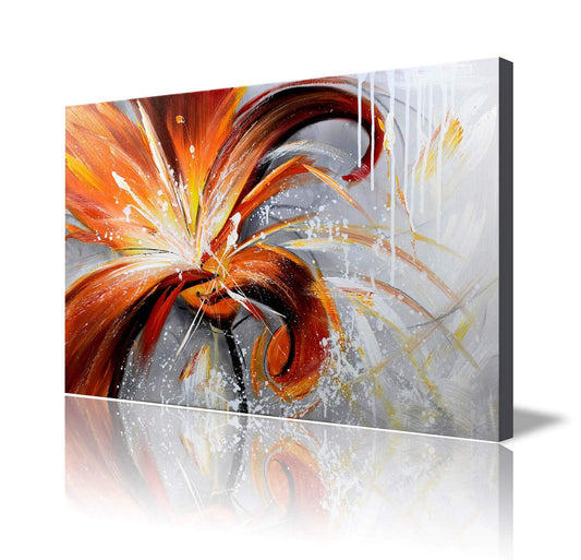 ARTLAND 24x36-inch 'Fall Story' Gallery-Wrapped Hand-Painted Canvas Flower Wall Art
