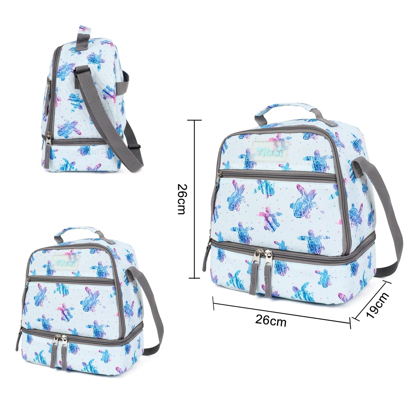 Tilami Lunch Bags Insulated Adjustable Strap Zipper, Water-Resistant Cooler Bags, Bento Bags for Kids Toddlers, Pink Plaid