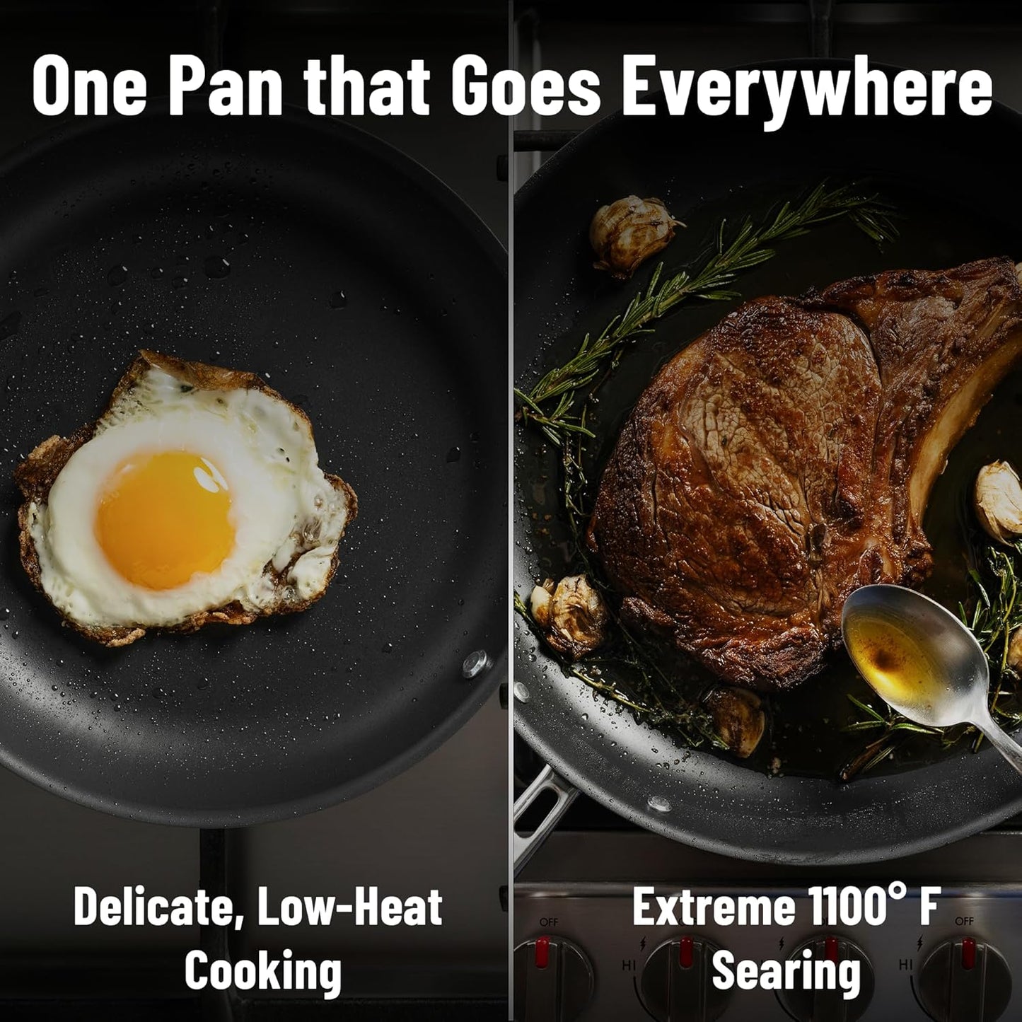 Misen Carbon Nonstick™ Skillet - High Heat Ready Nitrided Carbon Steel - 8 Inch Induction & Oven Safe