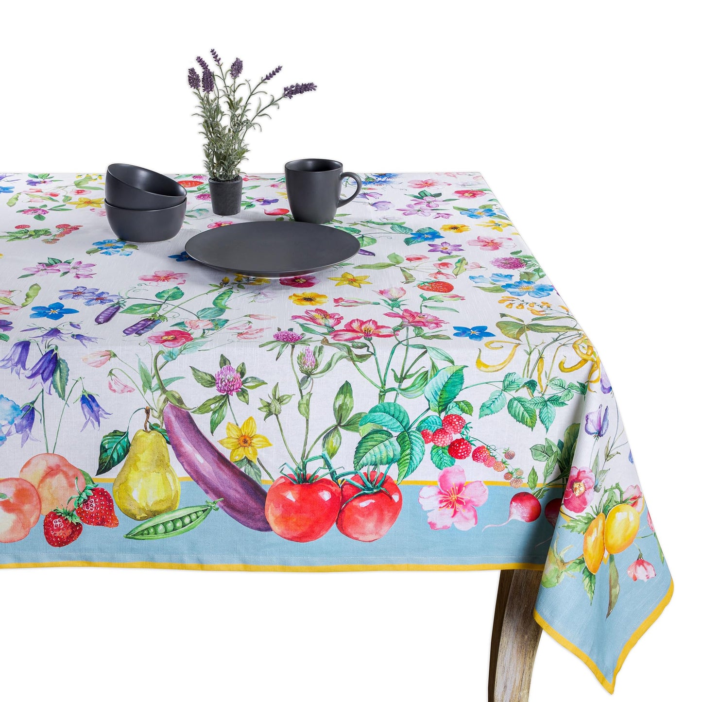 Maison d' Hermine Table Cloth Rectangle Table 100% Cotton 54 x 72 Inches Tablecloth Reusable Decorative for Dining Kitchen Room Farmhouse Home Gifts for Mothers Day Spring Summer - Giverny