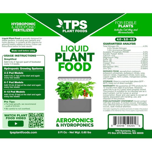 AeroGarden Liquid Plant Food - Premium Hydroponic Fertilizer for Thriving Growth | 32 oz (1 Quart)