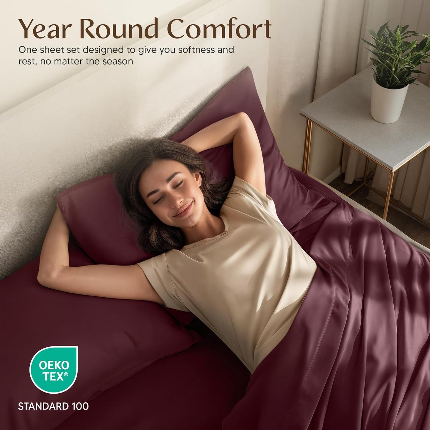 Utopia Bedding King Size Sheet Set - Soft & Breathable 4-Piece Microfiber Bed Sheets | Oeko-Tex Certified (Burgundy)