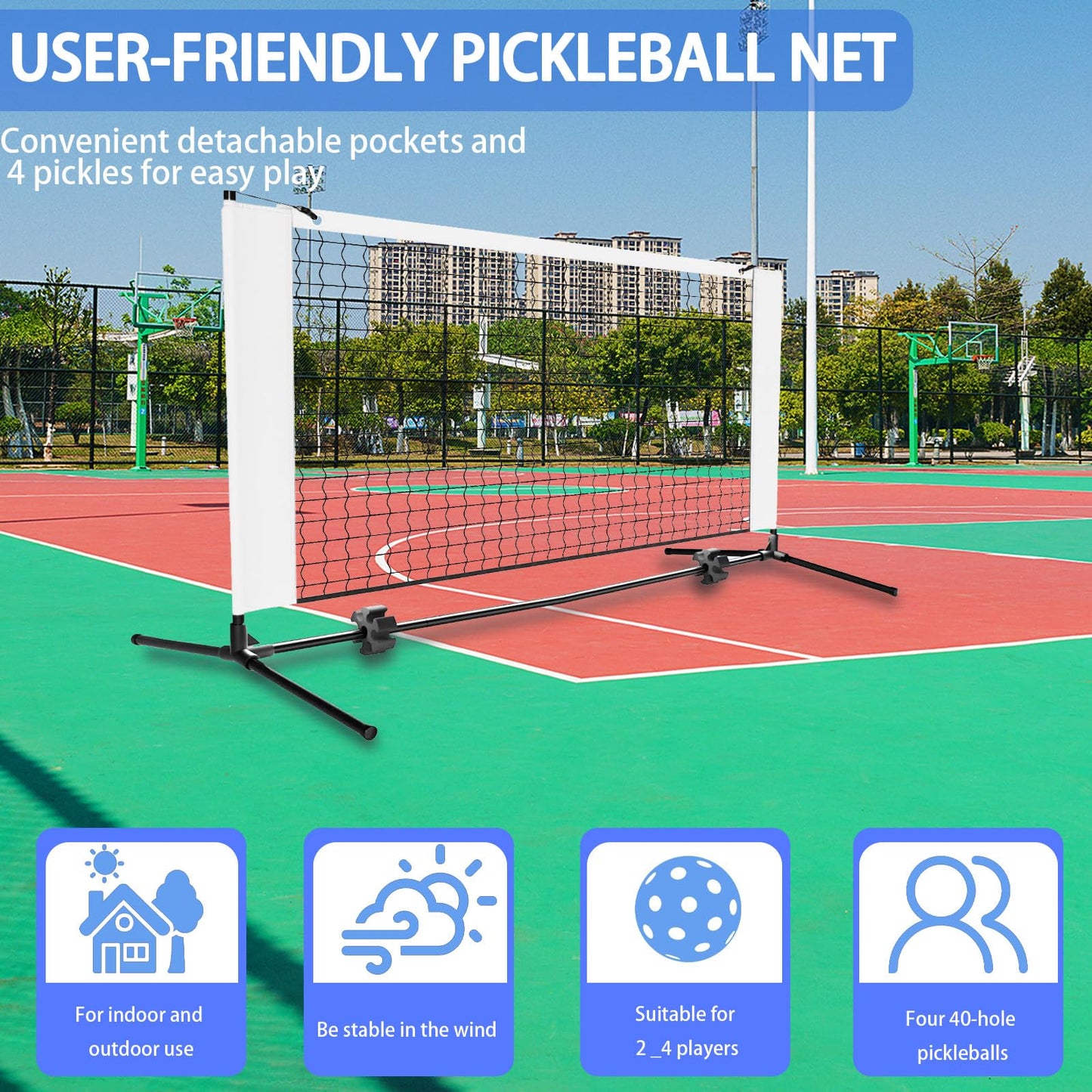 Small Mini Pickleball Net, 5FT Pickle Ball Net Portable Outdoor with Carry Bag, for Outdoor Backyard Home Driveway, Pickleball Dink Net(White Set)