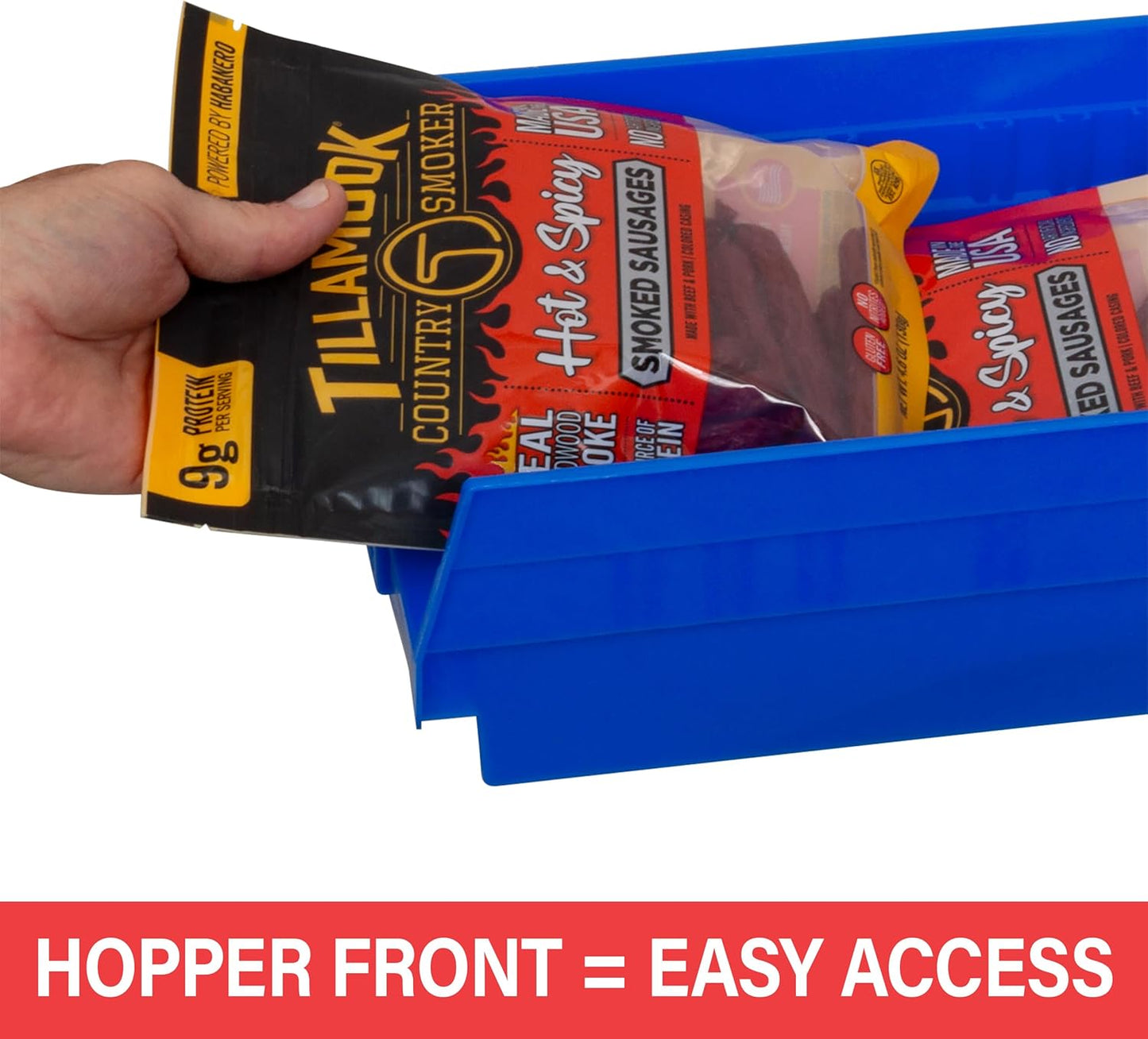 Akro-Mils Heavy Duty Plastic Shelf Bins - 12-Pack for Garage & Closet Organization | 12" x 8" x 4", Blue