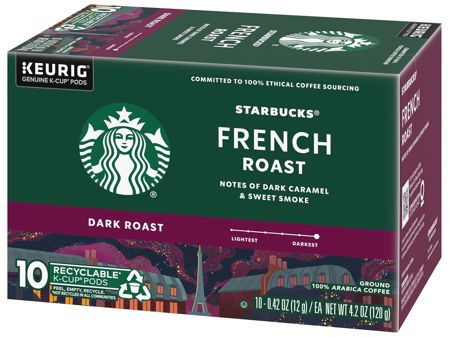 Starbucks Coffee K-Cup Pods - French Roast Dark Roast Coffee | 100% Arabica, 30 Pods Total