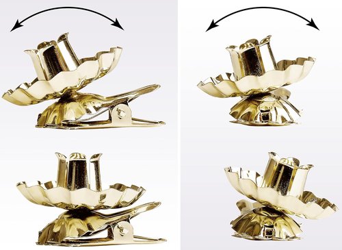 BRUBAKER 20-Pack Tree Candle Holders - Vintage Gold Clip-On Holders for Christmas Trees
