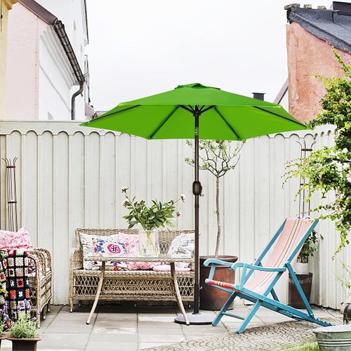 Blissun 7.5 Ft Patio Umbrella - Outdoor Market Umbrella with Push Button Tilt Crank in Lime