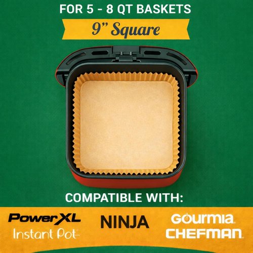 Air Fryer Liners | 125 Pack 8" Unbleached Non-Stick Parchment Paper for 5-8 QT Baskets