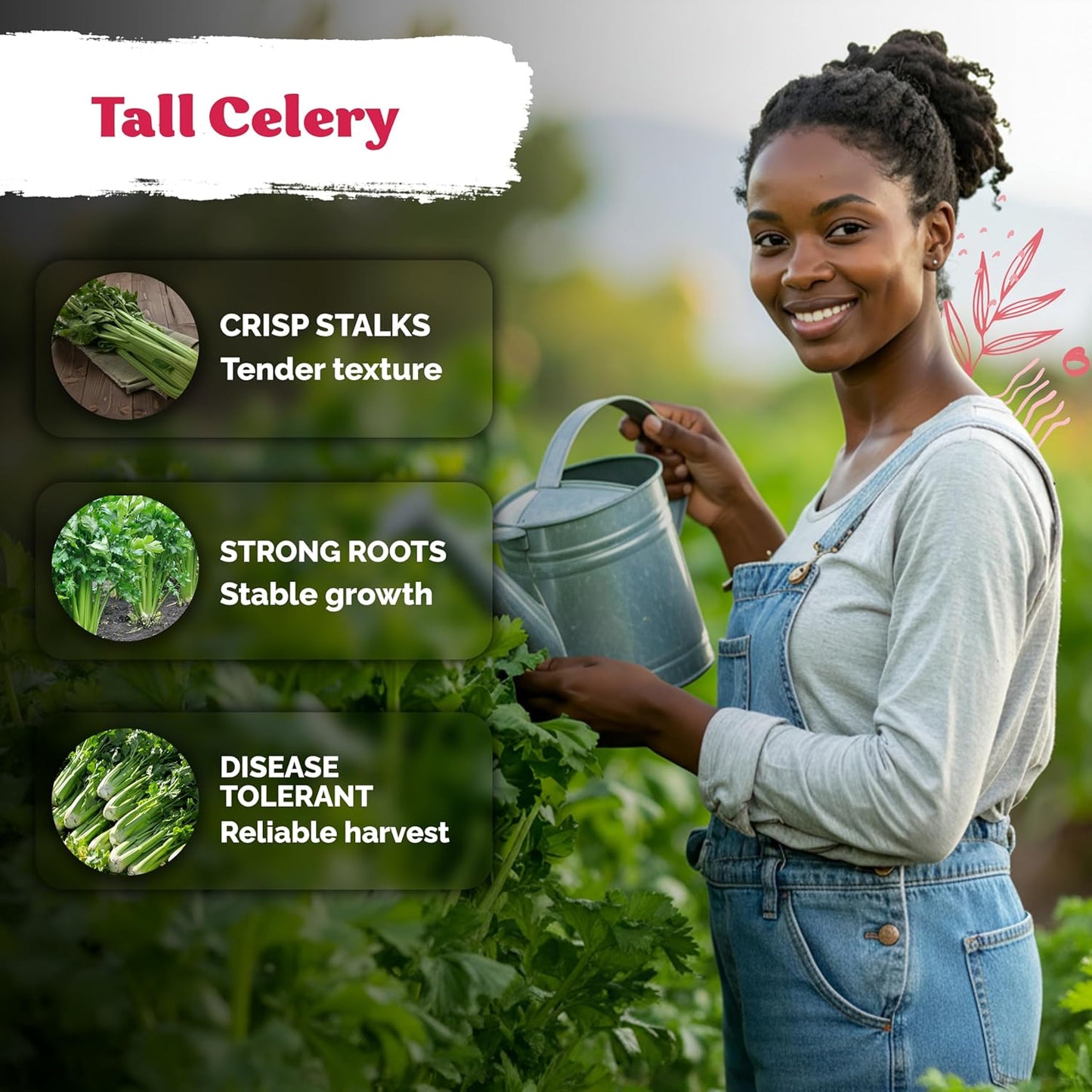 KVITER 1000 Tall Utah Celery Seeds - Non-GMO Heirloom Vegetable Seeds for Indoor & Outdoor Gardens