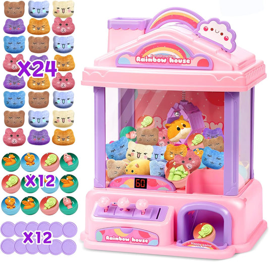 Skiennix Mini Claw Machine - Electric Arcade Game Toy with LED Lights & Adjustable Sound | Pink, Perfect for Kids Ages 4-13