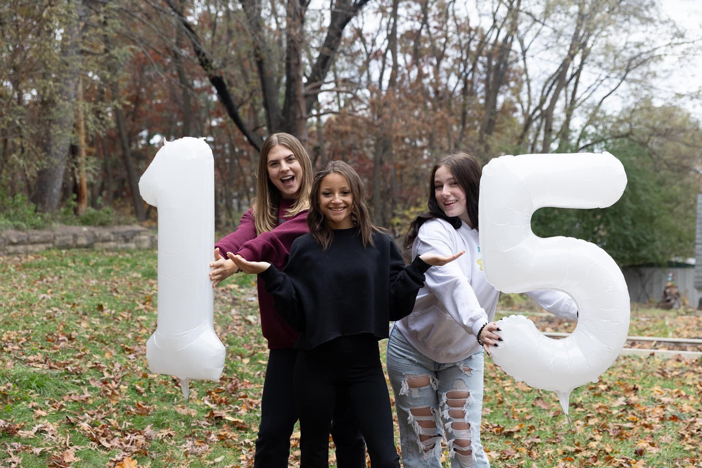 White Number 15 Balloon 40 inch, 15 Number Balloons, 15th White Birthday Decorations for Girls Boys 15 Year Old Party Supplies