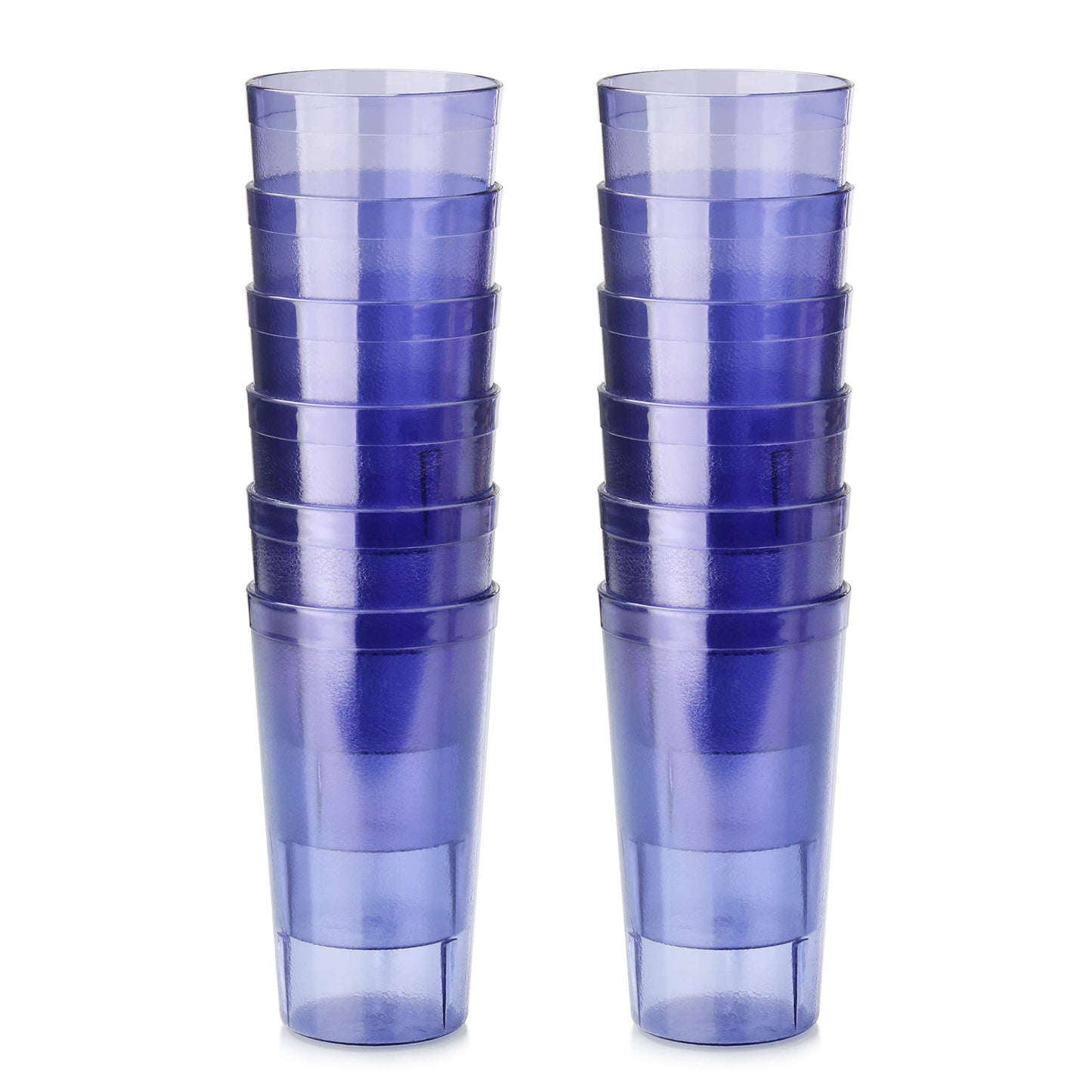 New Star Foodservice Restaurant-Grade Polycarbonate Beverage Tumblers, 16 oz, Blue, Set of 12