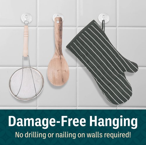 Holiday Joy Suction Cup Hooks for Shower 6Pack – Max Load 3LB Christmas Heavy Duty Suction Cup Hooks – Heavy Duty Wreath Hanger for Bathroom, Window, Towel, Shower Wall, Tile, Glass Door, Camper