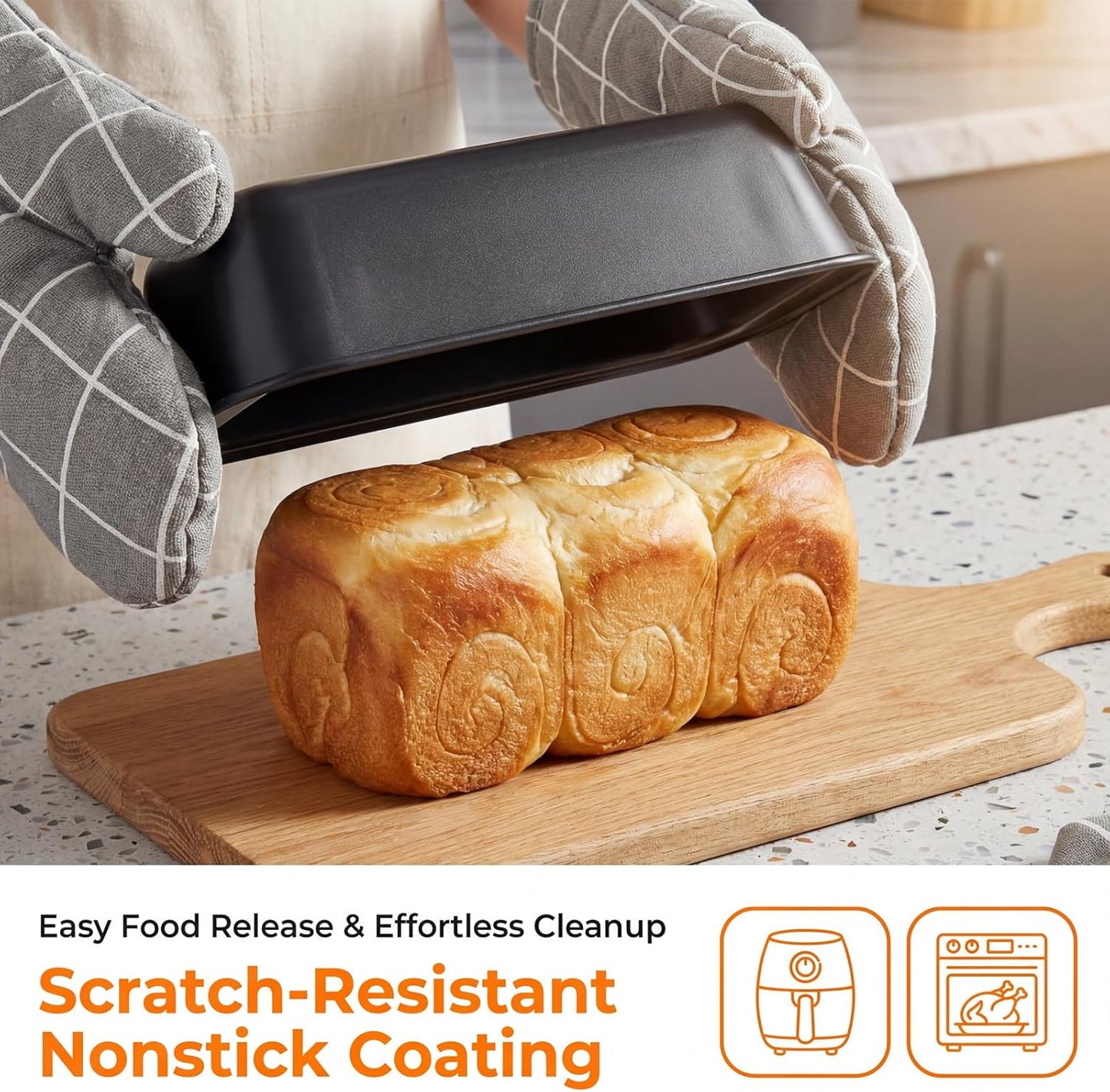 Skiennix Nonstick Baking Set - 6-Piece Bakeware Set with Roasting Pan, Cookie Sheet & More | Oven & Dishwasher Safe