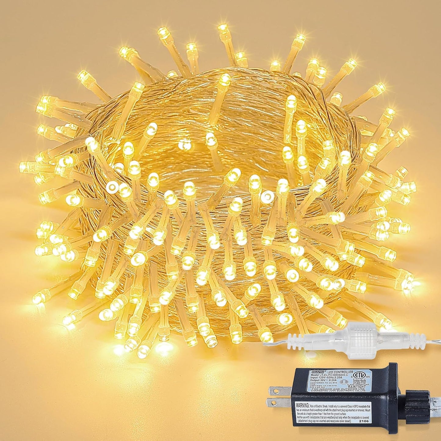 Skiennix 33FT 100 LED Fairy String Lights - Waterproof Indoor/Outdoor Twinkle Lights | 8 Modes for Bedroom, Patio, Garden Decor (Warm White)