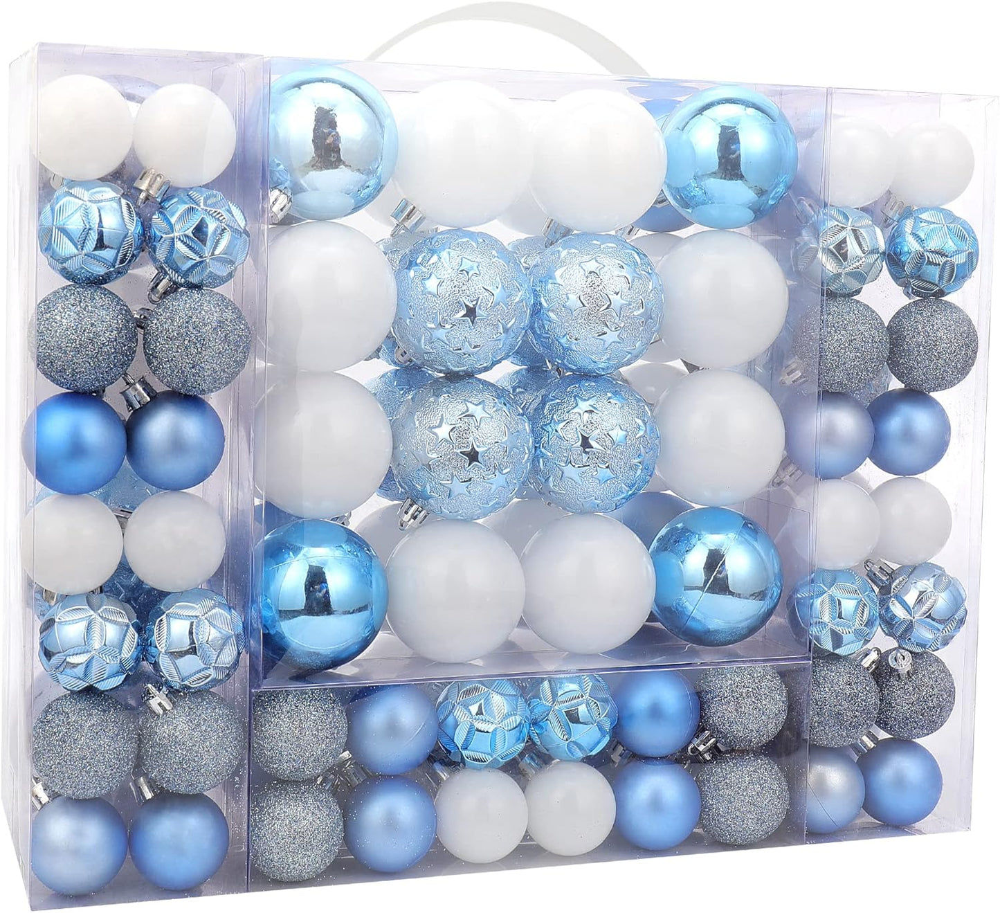 87ct Christmas Ball Ornaments Set Shatterproof Seasonal Hanging Decorations with Reusable Hand-held Gift Package for Xmas Tree Holiday Party and Home Decor, Gold