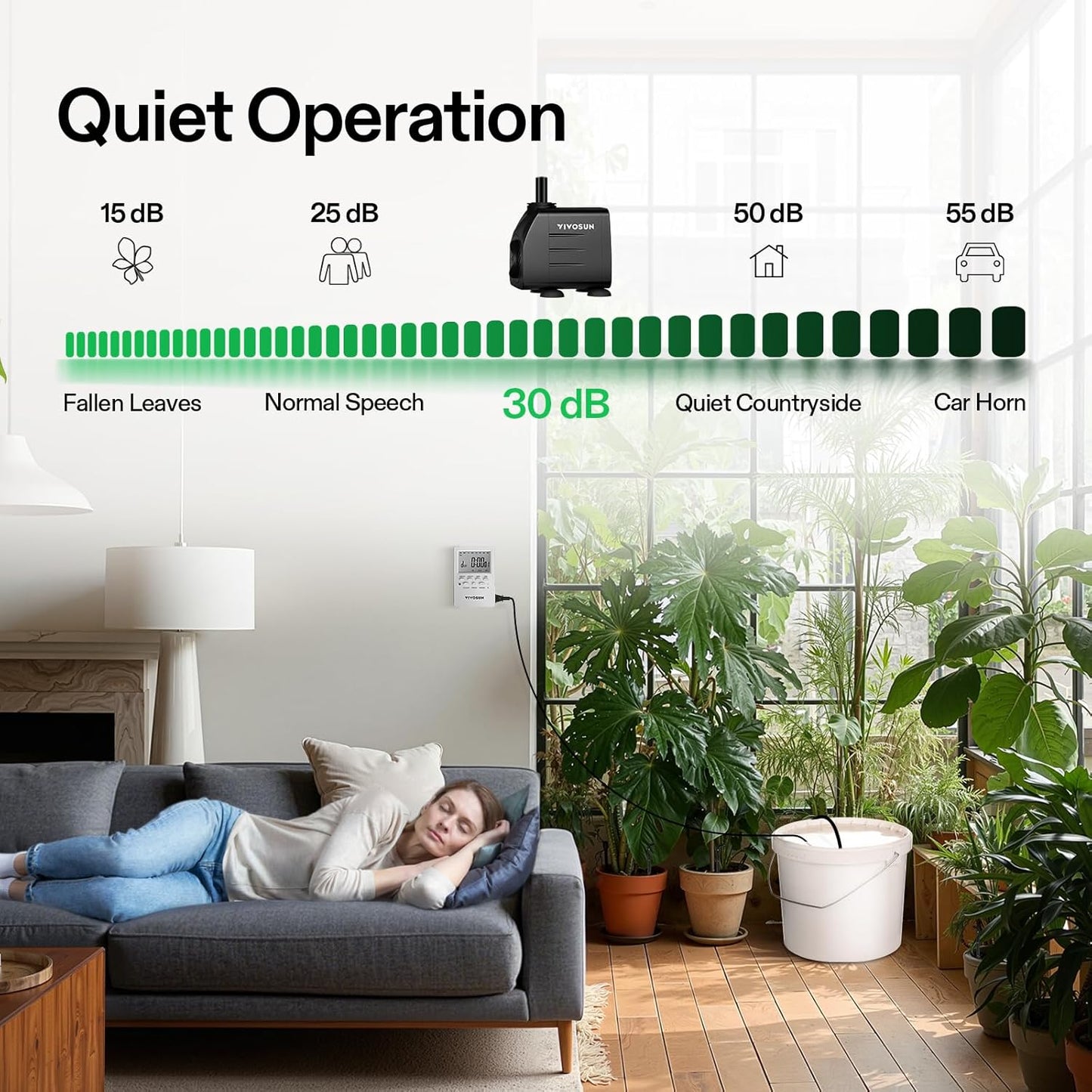 VIVOSUN Professional Drip Irrigation Kit - All-in-One System with Pump, Timer & 8 Emitters | 15W Output for Indoor/Outdoor Gardening