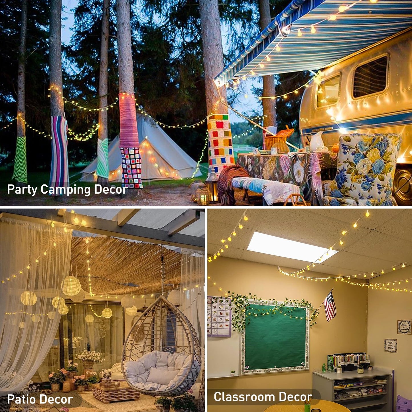 147ft Globe String Lights Outdoor Waterproof, 300 LED Indoor Christmas Lights Plug in with Remote, Hanging Fairy Light for Bedroom Holiday Party Patio Garden Christmas Decorations, Warm White