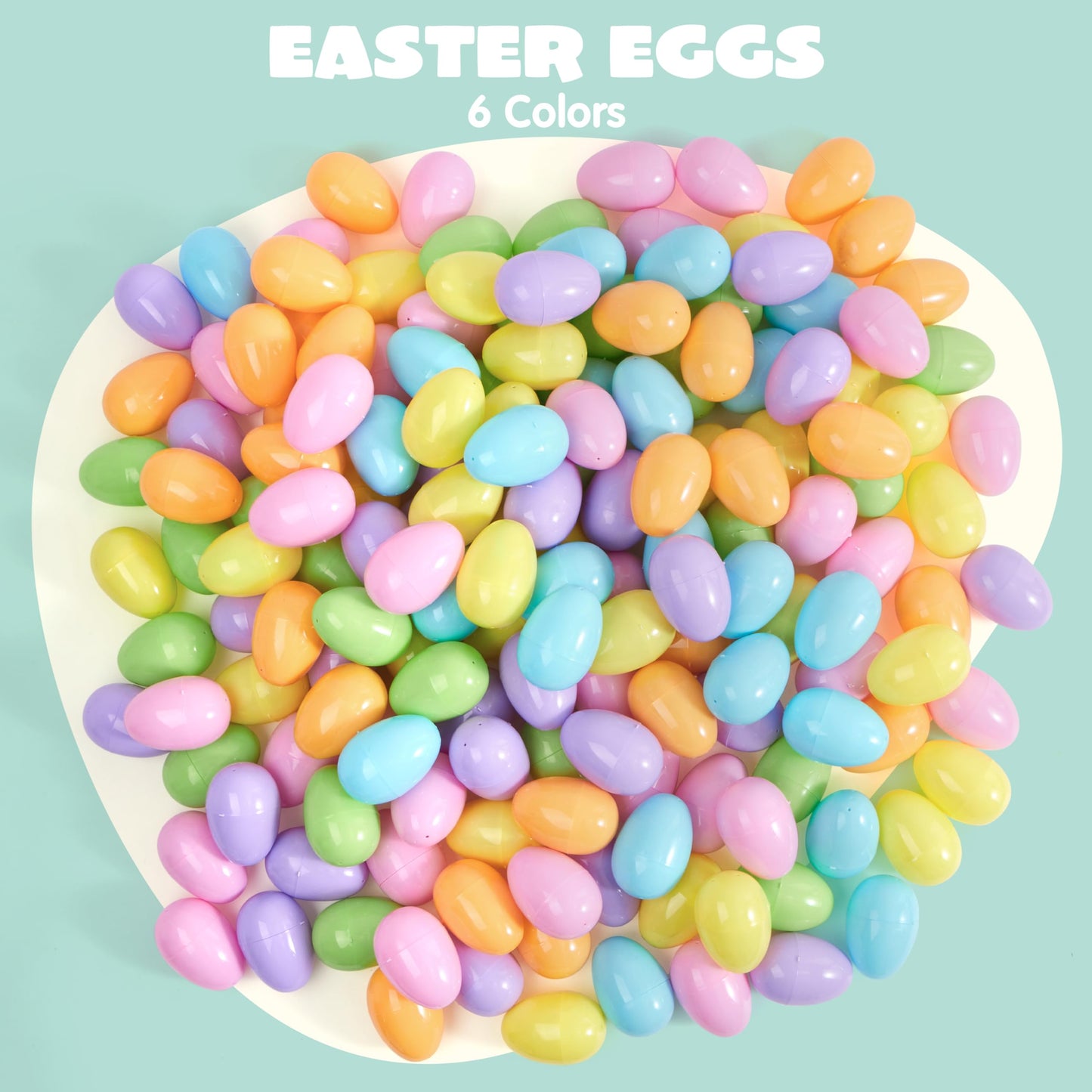 JOYIN 3.15" Pastel Easter Eggs, 500PCS Large Plastic Eggs, Empty Colorful Fillable Eggshells for Easter Hunt, Party Favor, Basket Stuffers Filler, Classroom Prize Supplies