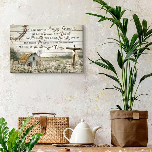 Christian Wall Art | HDXUFJQ Barn Windmill Canvas Decor - I Still Believe in Amazing Grace (12"x16")