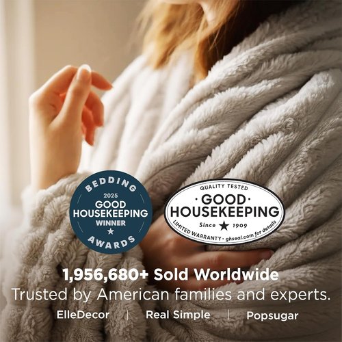 Bedsure GentleSoft Queen Size Blanket - Cozy Beige Fleece Throw, Perfect for Women and Girls, 90x90 Inches