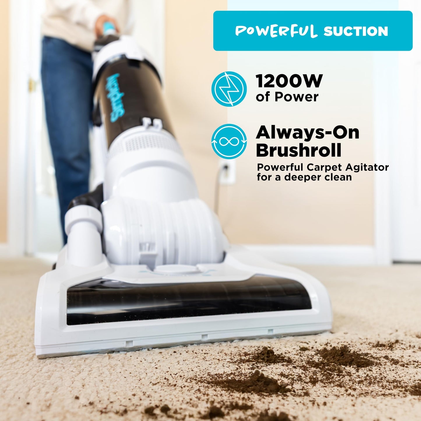 Simplicity Vacuums Pets Pro, Hard Floor and Carpet Vacuum Cleaners for Home Pet Hair, Upright, Bagless Lightweight, Powerful Suction in Homes with Dogs Plus Upholstery, Dust and Crevice Tools, SVPET