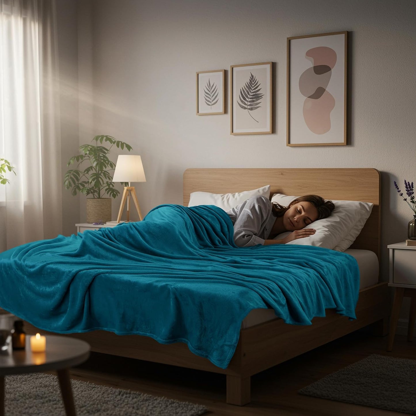 Utopia Bedding Fleece Blanket - Luxury Soft Microfiber | Queen Size Turquoise 300GSM (90x90 Inch)