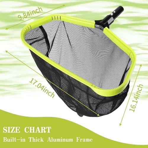 Double-Layer Deep Bag Pool Skimmer Net by [Brand Name] - Reinforced Frame for Efficient Debris Cleaning in Pools, Spas & Ponds